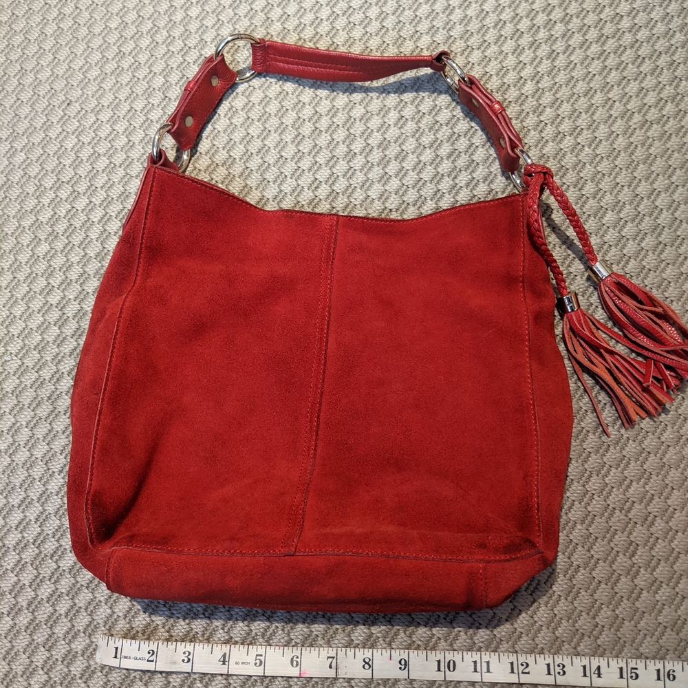 Red Suede Women's Bag